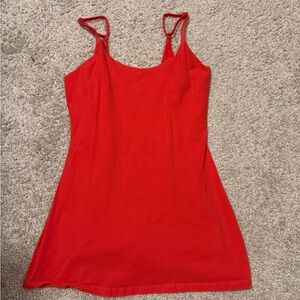 Red Athletic Abound Dress with Built in Shorts